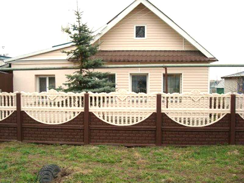 Бетонный забор для частного дома